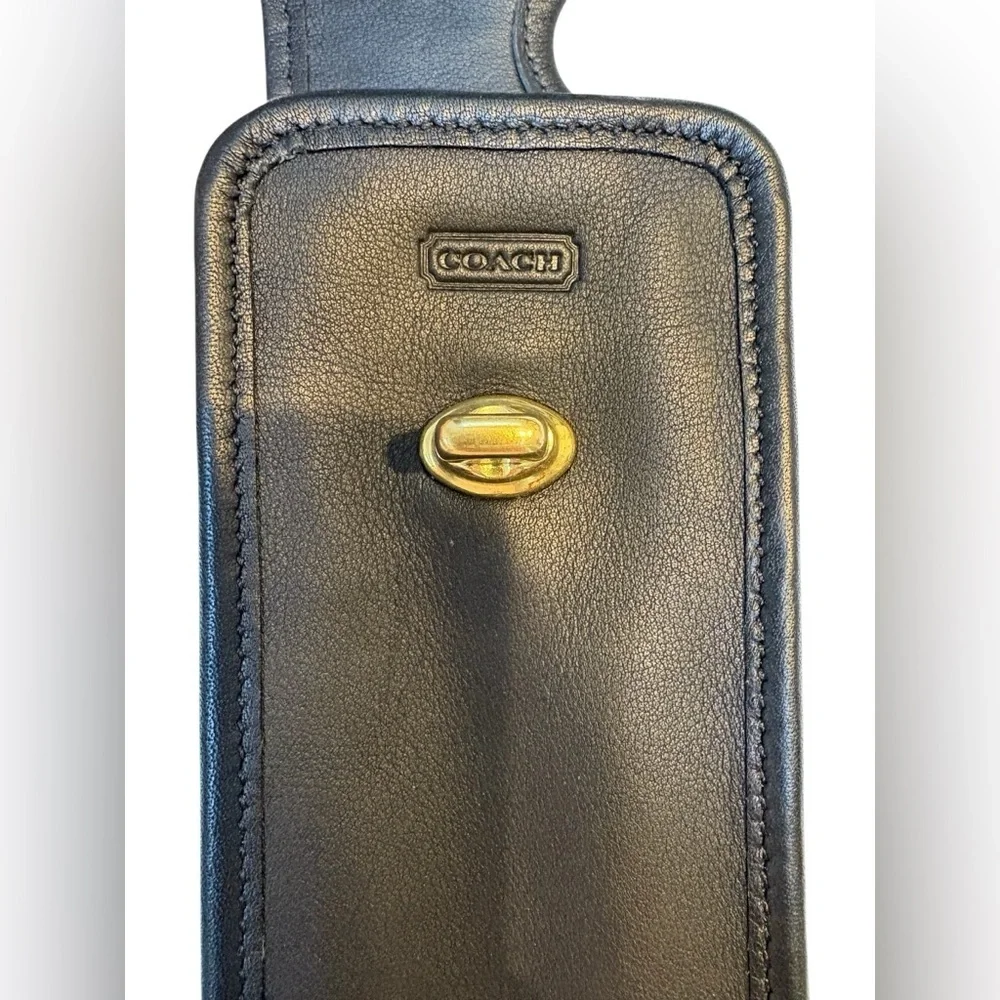 Vintage Coach Legacy Leather Cell Phone Case Black 1995 Box & Pamphlet